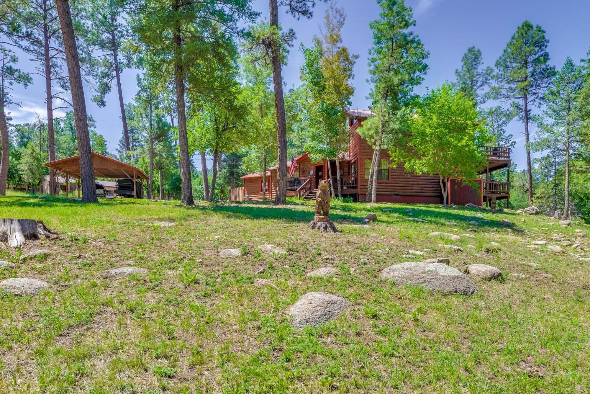 Unique Bear Country Cabin In Ruidoso With Hot Tub! 外观 照片